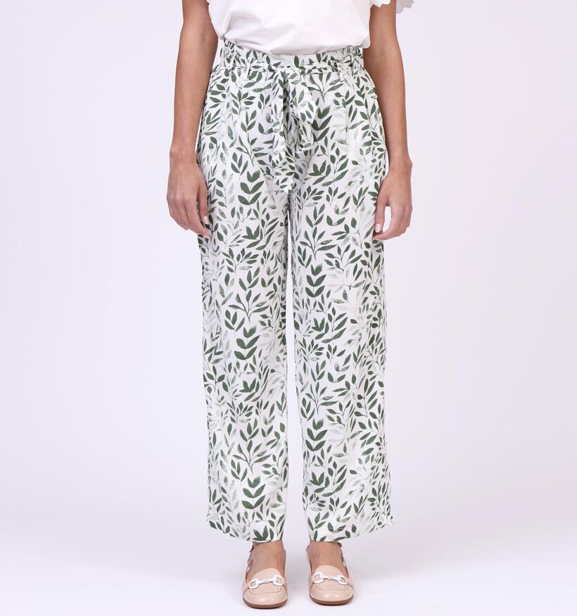 Millenium Pantalon large en Blanc/vert (317283)