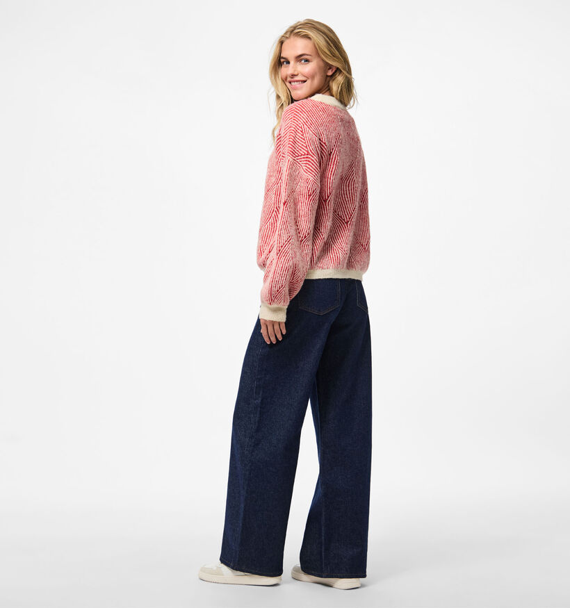 Pieces Jenna Rode/Beige Trui voor dames (361131)