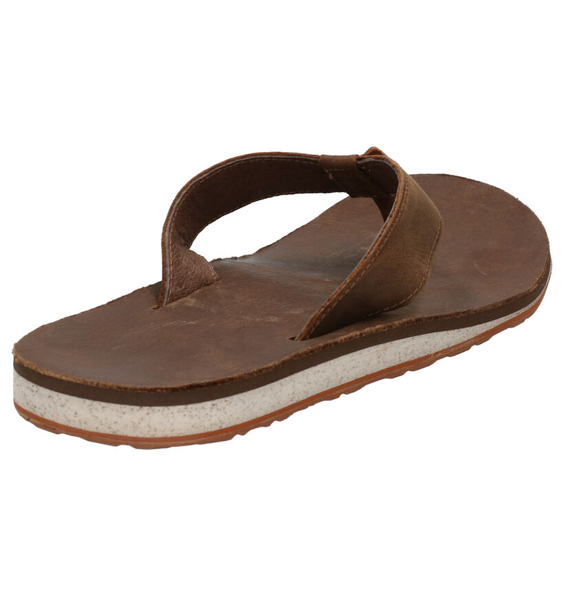 Teva Classic Flip Bruine Teenslipperrs in leer (270484)