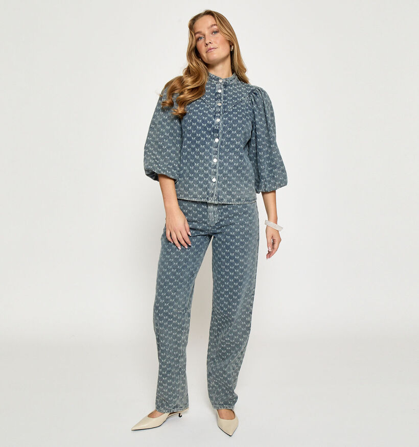 Minus Sienne Bows Blauwe Blouse Jeans voor dames (366699)