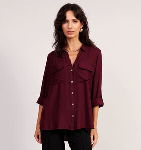 Vero Moda Curve Bumpy Bordeaux Blouse voor dames (362607)