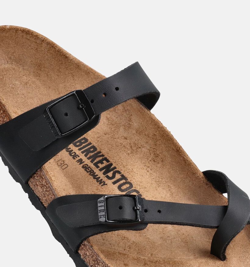 Birkenstock Mayari Briko-FLor Tongs en Noir pour femmes (369526)