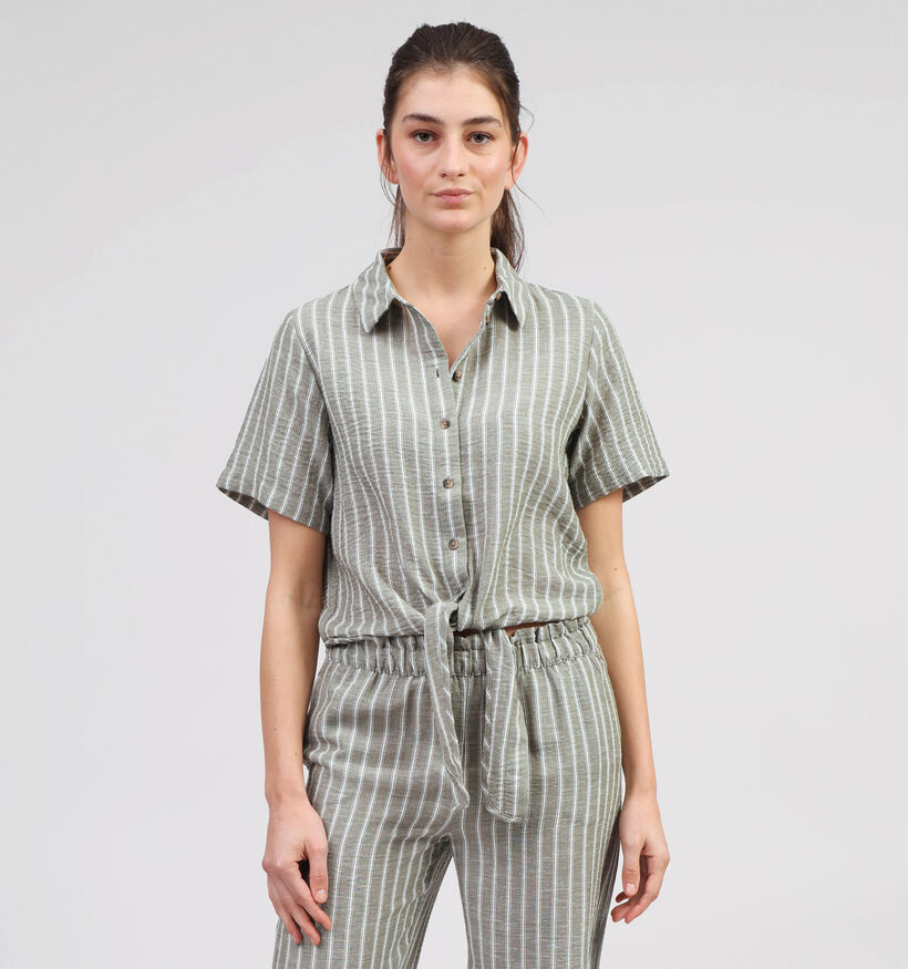 JDY Emilia Chemise rayée en Vert pour femmes (354470)