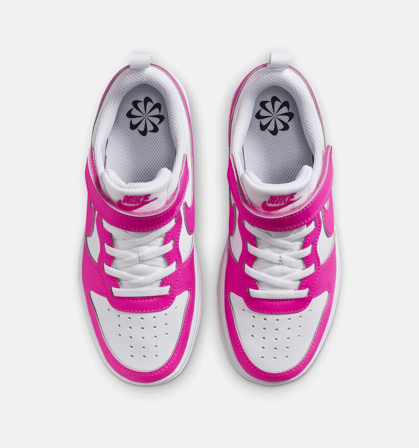 Nike Court Borough Low Sneakers Wit/Fuchsia voor meisjes (350501) - geschikt voor steunzolen