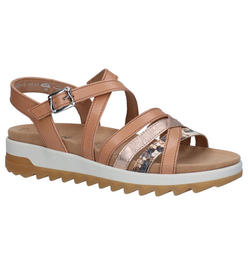 Gabor OptiFit Cognac Sandalen in leer (271575)