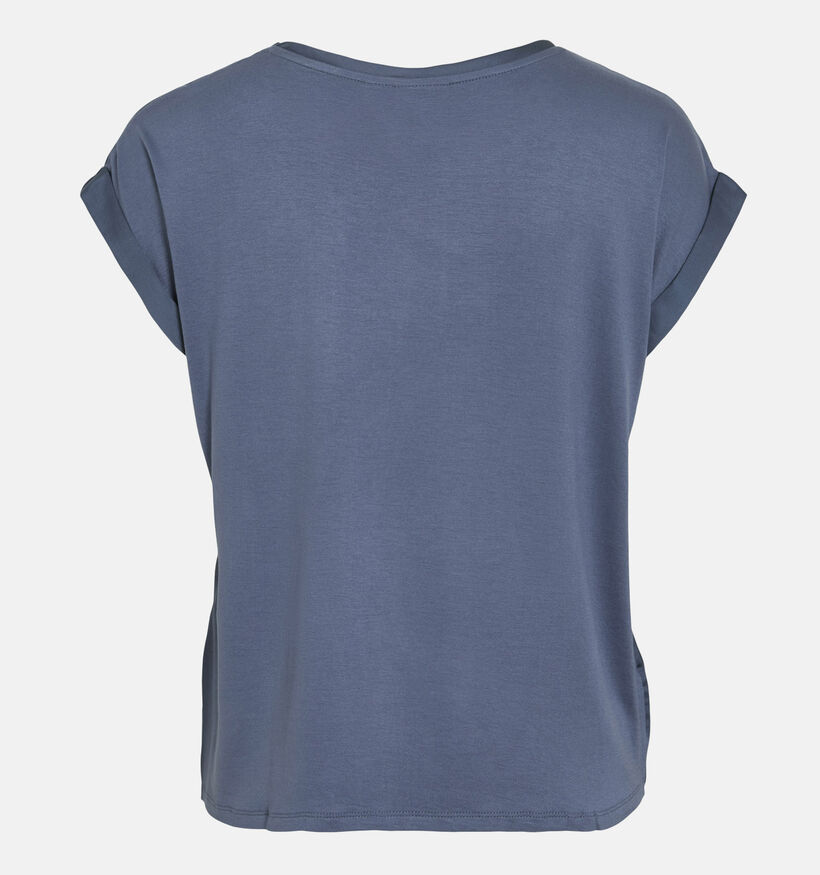 Vila Ellette Satin T-shirt en Bleu pour femmes (361341)