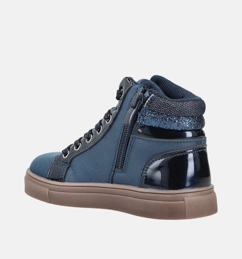 Milo & Mila Blauwe Veterboots voor meisjes (362899) - geschikt voor steunzolen