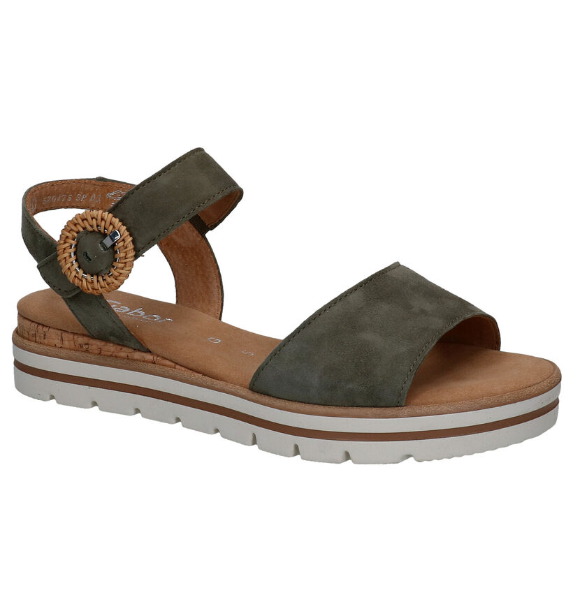 Gabor Comfort Sandales en Vert en nubuck (289671)