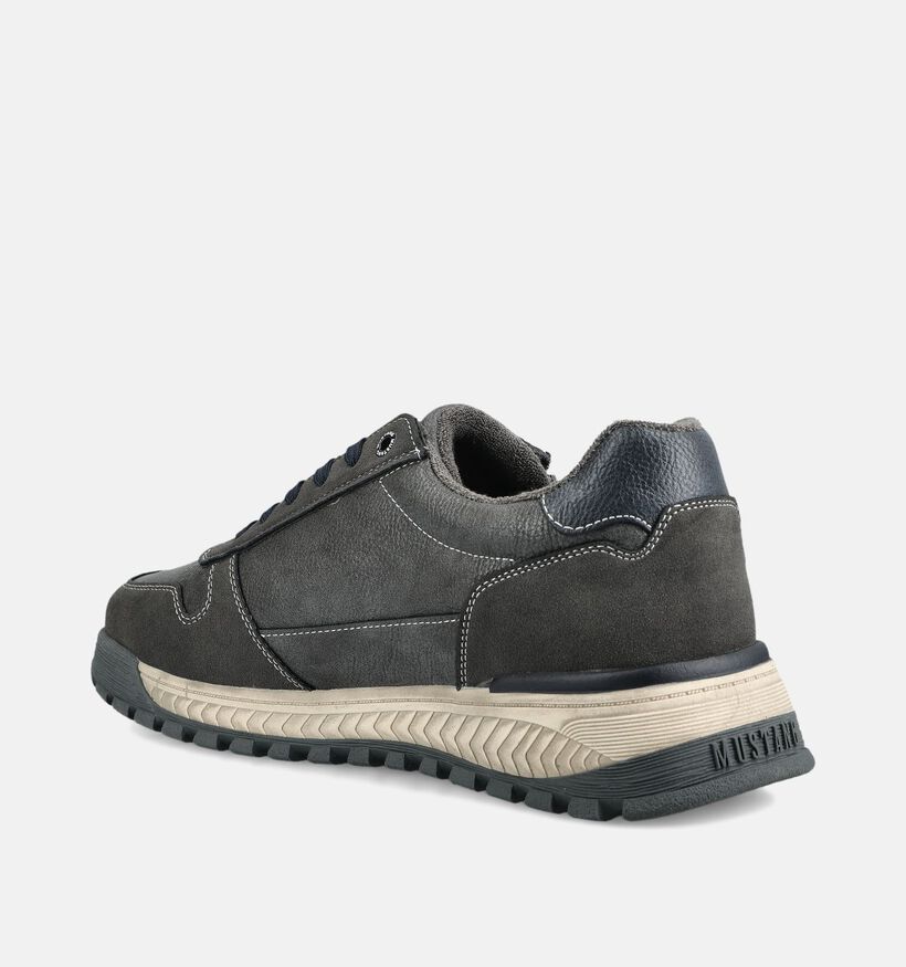 Mustang Donkergrijze Schoenen met Veter en Rits voor heren (377345) - geschikt voor steunzolen