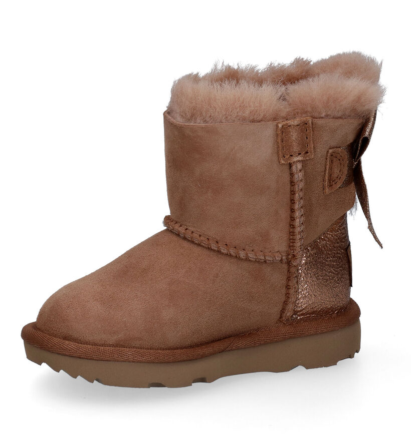 UGG Mini Bailey Bow Glitz Bottes en Cognac en daim (294871)
