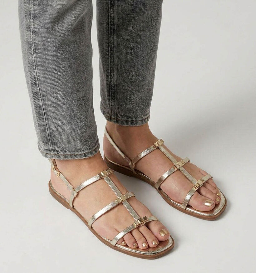 Laurent David Gouden Platte Sandalen voor dames (373557)
