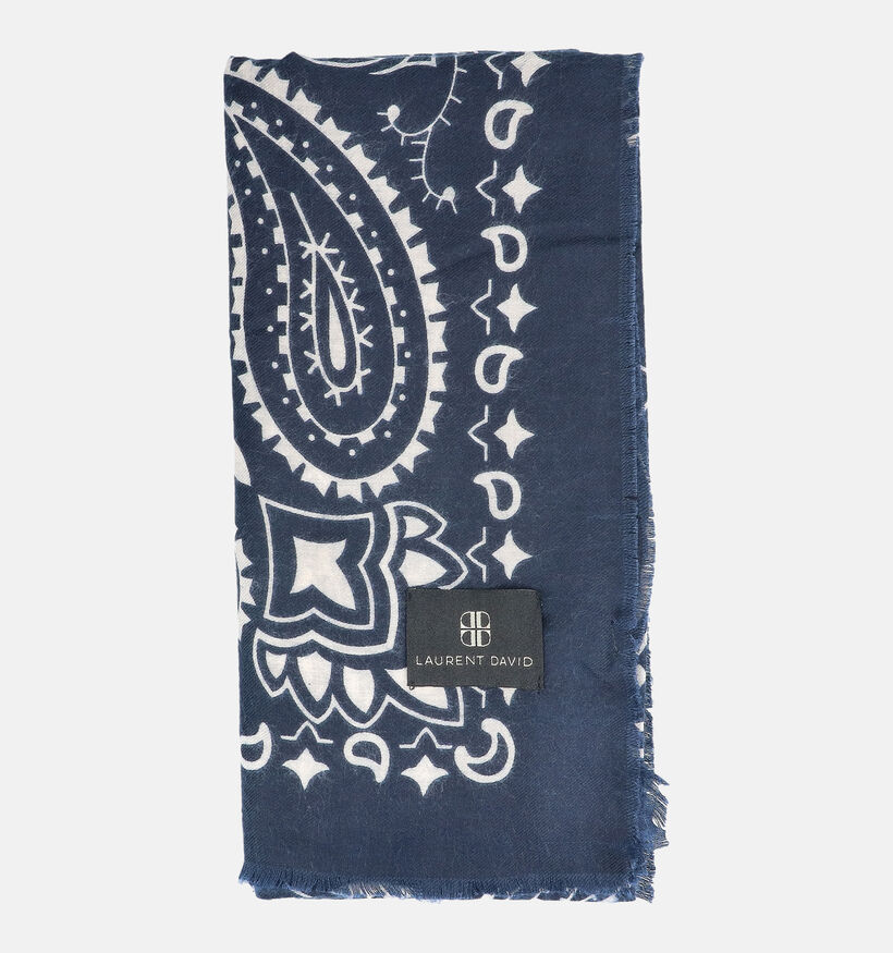 Laurent David Grote Blauwe Sjaal Westernlook voor dames (384115)