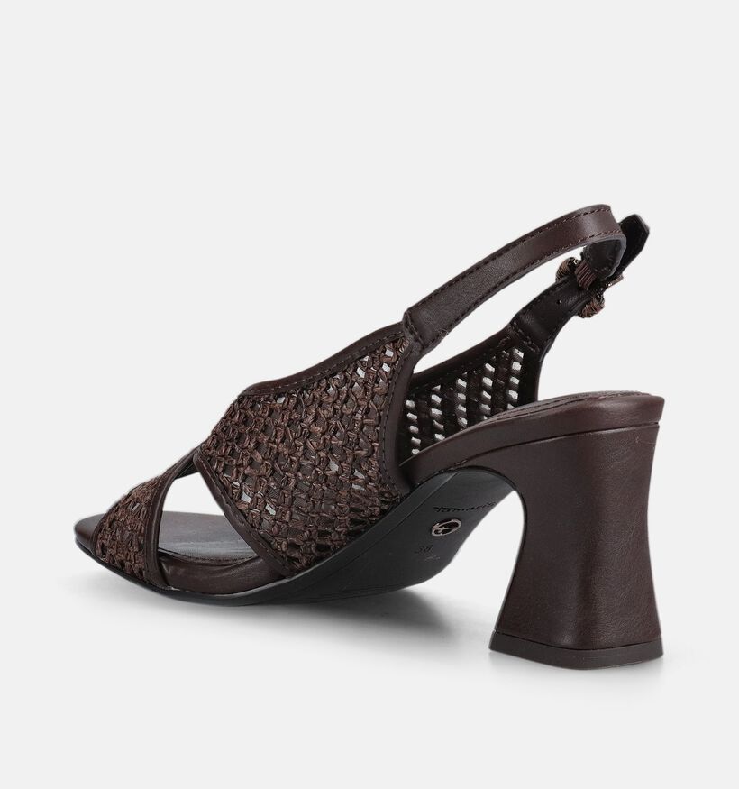 Tamaris Sandales &agrave; talons en Brun fonc&eacute; pour femmes (371743)