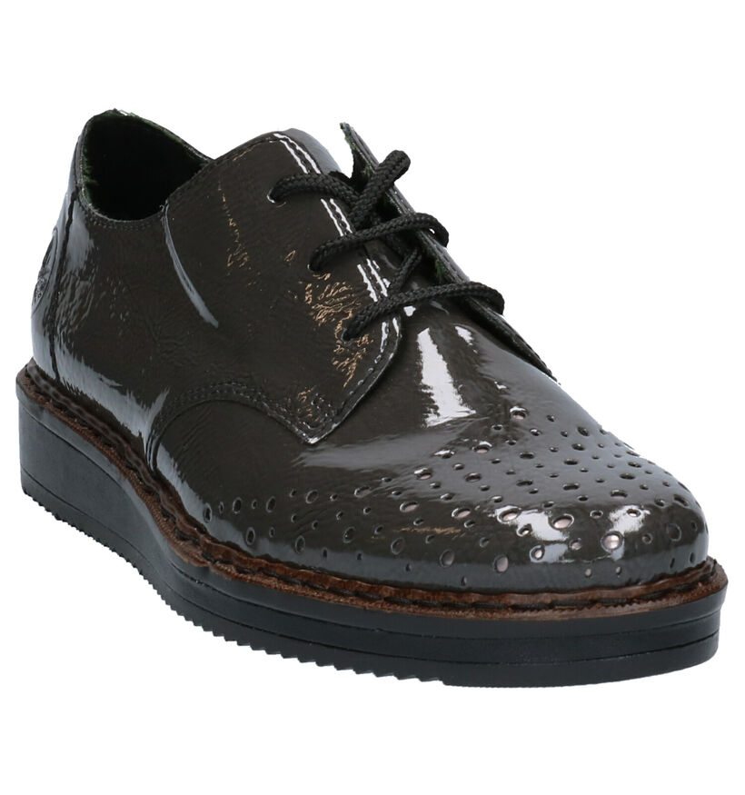 Rieker Chaussures à lacets en Gris foncé en simili cuir (262103)