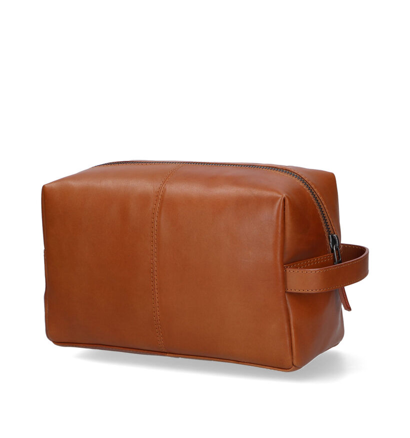 Maverick Trousse de toilette en Cognac pour hommes (326082)