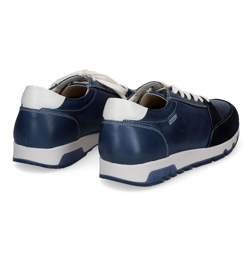 Pikolinos Alarcon Blauwe Veterschoenen in stof (308033)