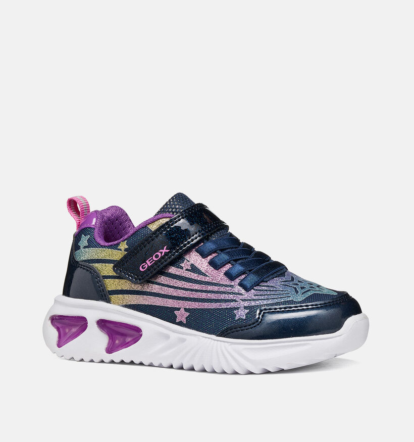 Geox Assister Baskets basses en Bleu fonc&eacute; pour filles (376256) - pour semelles orthop&eacute;diques