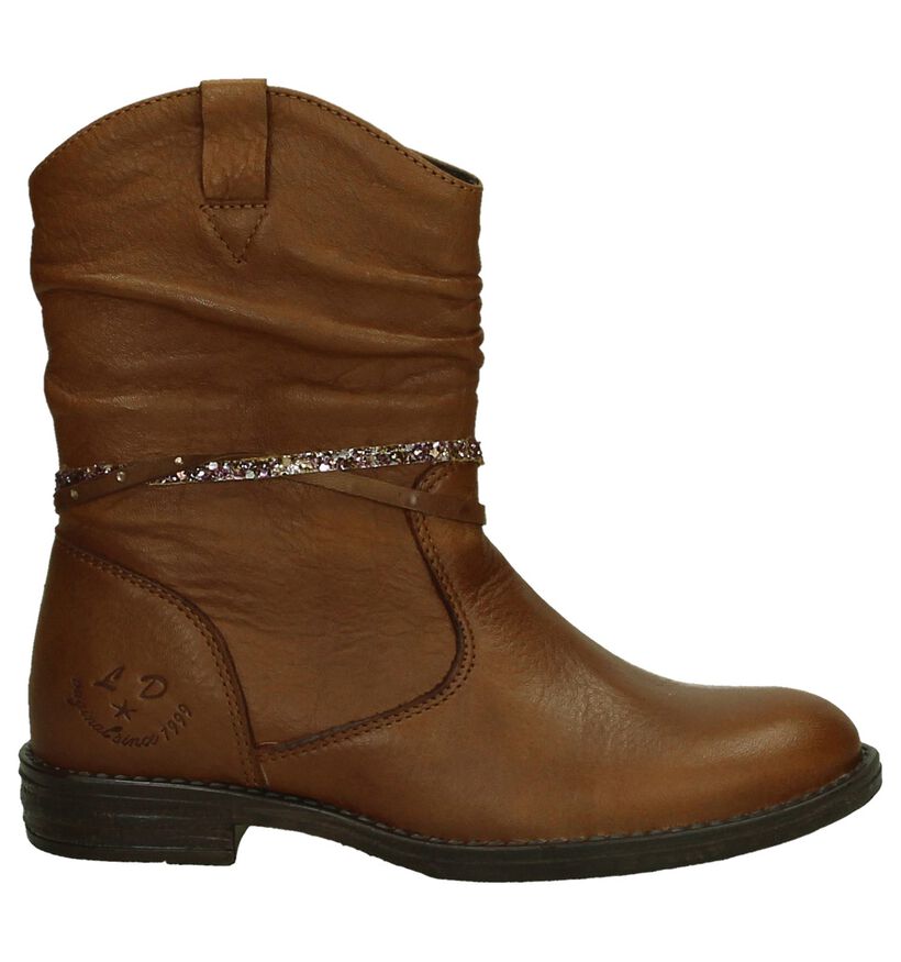 Little David Bottes basses en Cognac en cuir (205421)