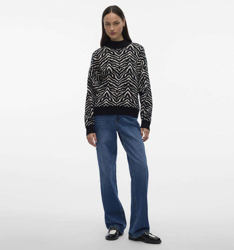 Vero Moda Maria Pull en Noir/Blanc pour femmes (364542)