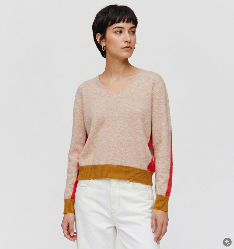 Minuit Douze Lysea Pull en Beige pour femmes (381856)