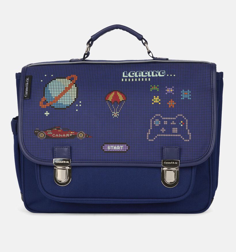 Caramel & cie. Pixel Art Cartable en Bleu fonc&eacute; pour gar&ccedil;ons (373712)