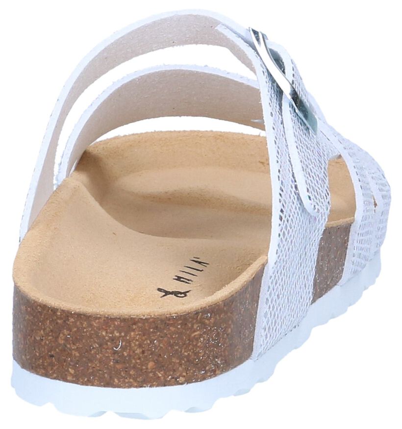 Zilveren Slippers Milo & Mila in stof (241322)