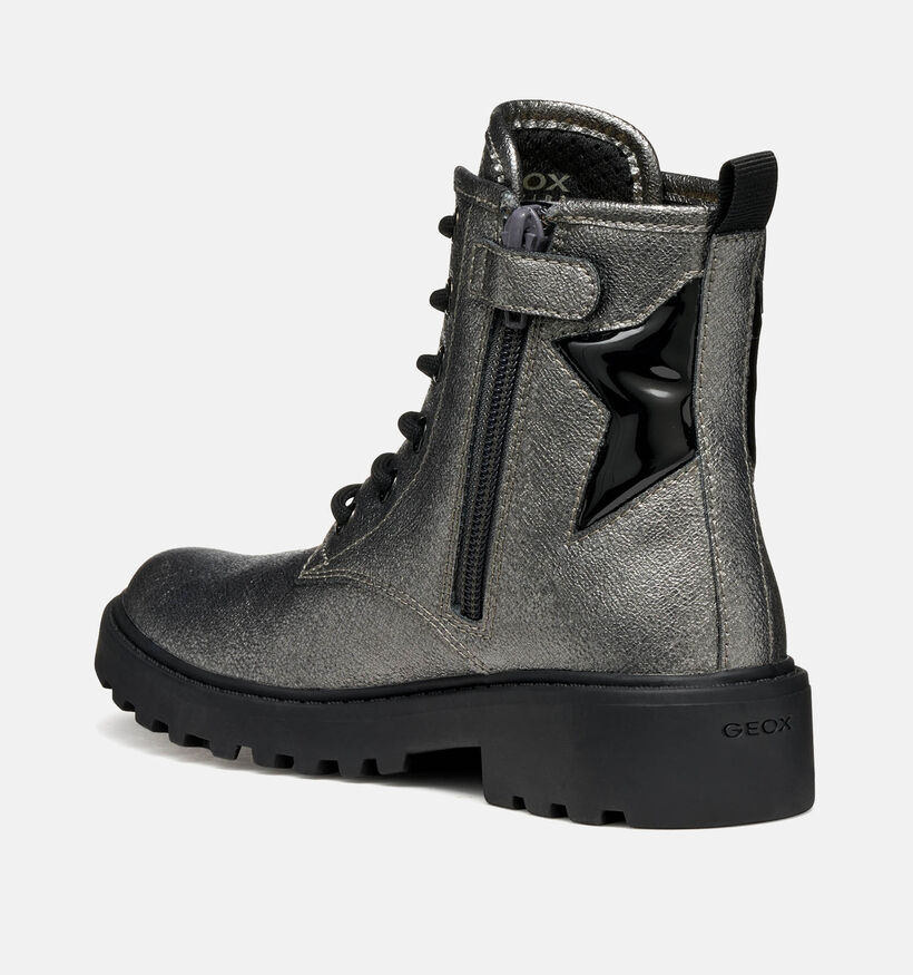 Geox Casey Zwarte Boots Geox Casey Zilveren Boots voor meisjes (360381) - geschikt voor steunzolen