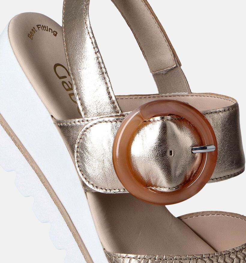 Gabor Best Fitting Gouden Sandalen met sleehak voor dames (355093)