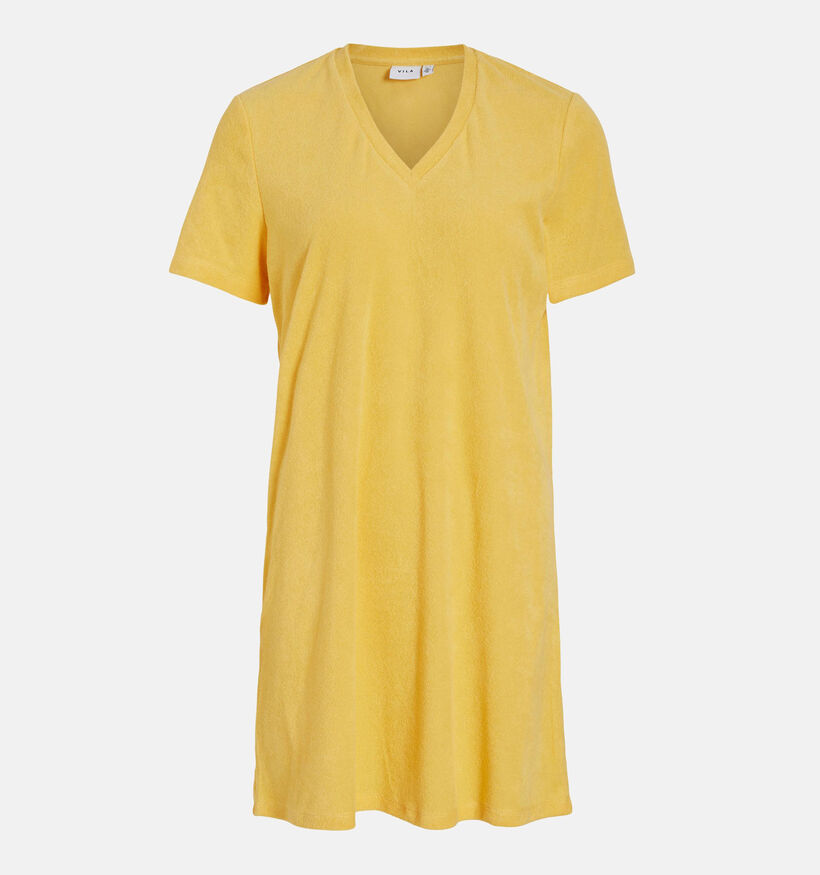 Vila Frotté Robe courte en Jaune pour femmes (342138)