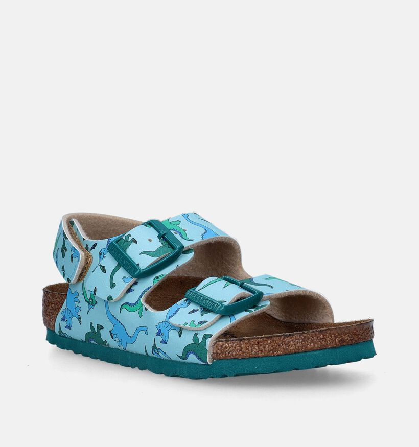 Birkenstock Milano HL Birko Flor Sandales en Bleu pour garçons (338090)