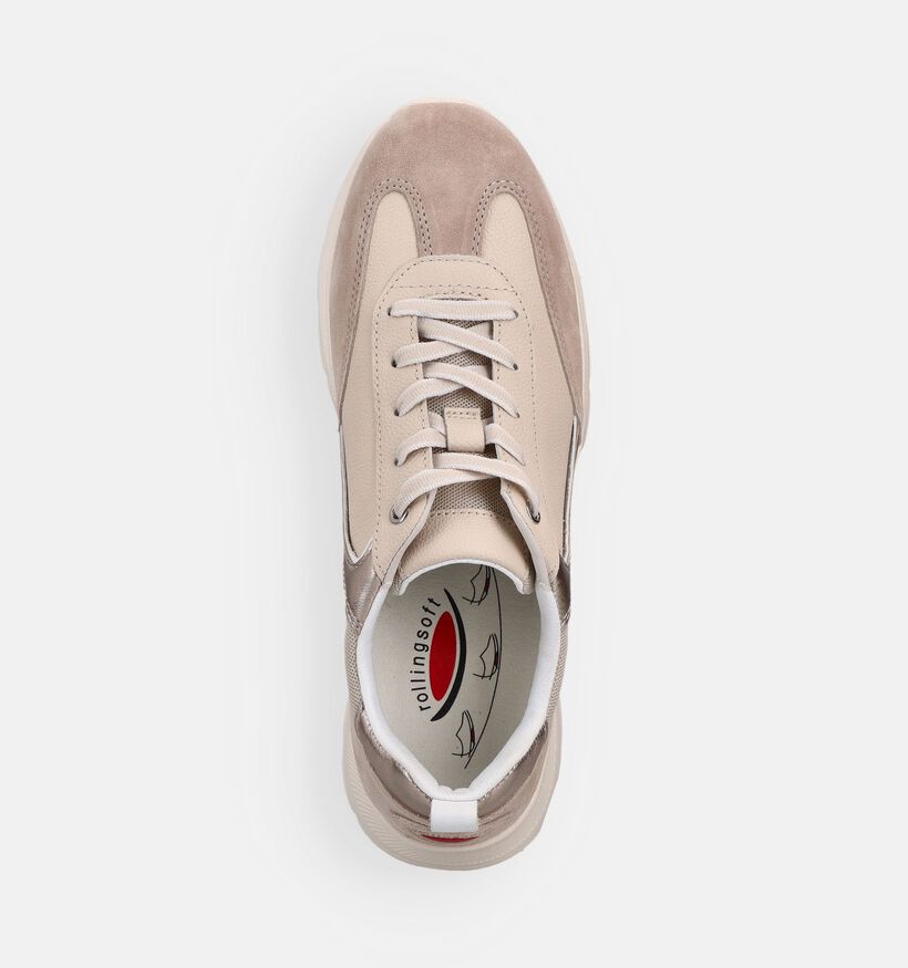 Gabor Rollingsoft Baskets en Beige pour femmes (369514) - pour semelles orthop&eacute;diques