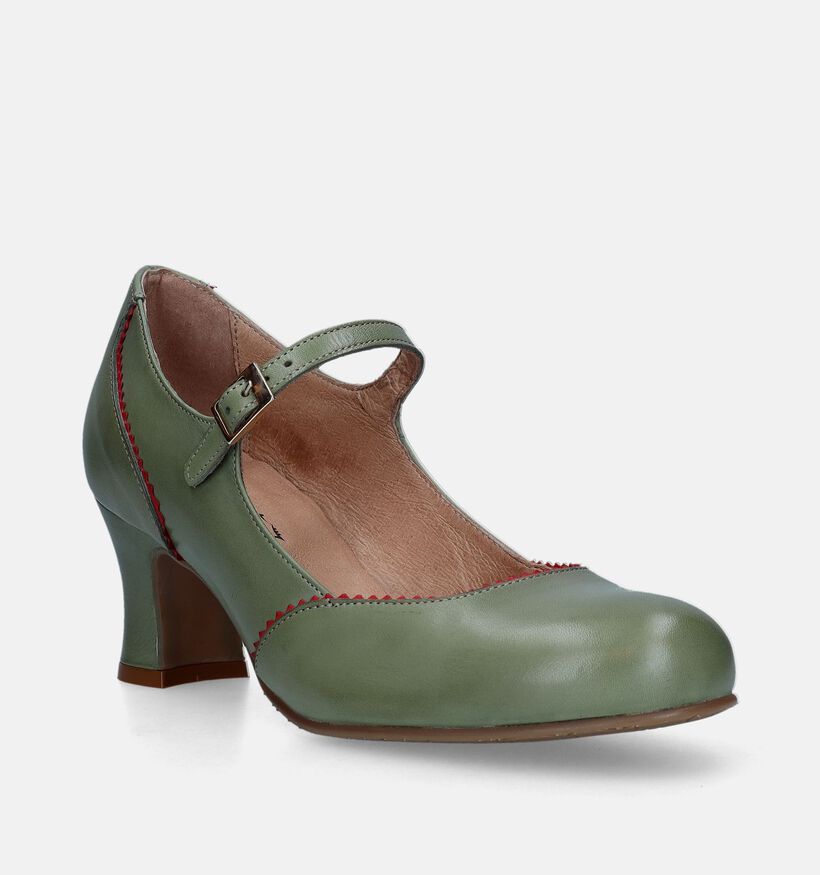 Rock'n Dot Escarpins à bride en Vert kaki pour femmes (341227)