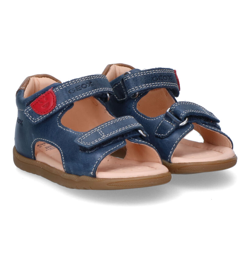 Geox Macchia Sandales en Bleu en cuir (311036)