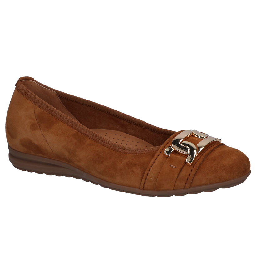 Gabor Easy Walking Cognac Ballerina's in daim (297418)