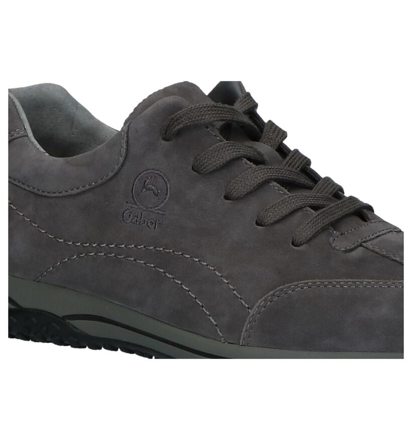 Gabor OptiFit Chaussures à lacets en Gris foncé en nubuck (231277)