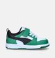 Puma Rebound V6 Lo Baskets en Vert pour filles, garçons (350372)