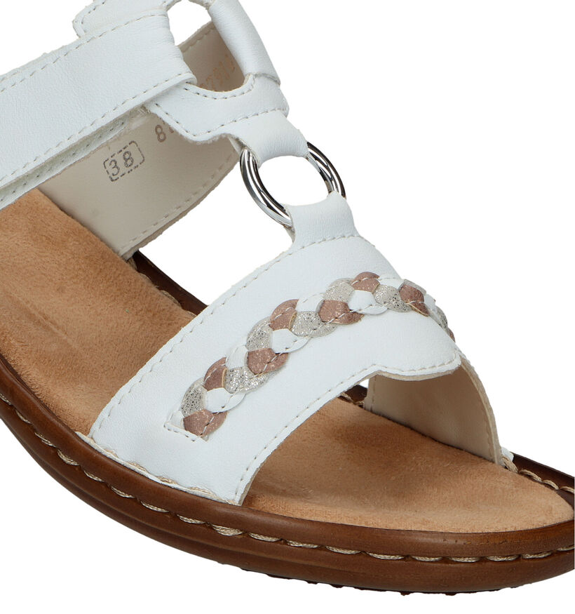 Rieker Nu-pieds plates en Blanc pour femmes (323584)