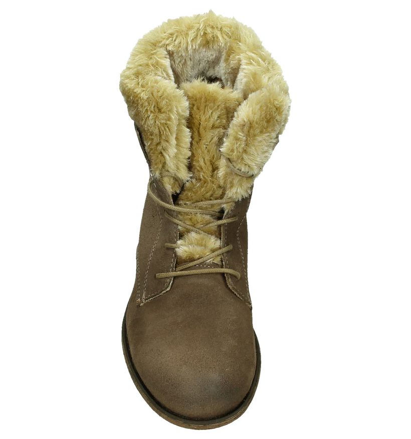 Post Xchange Taupe Bottines met Pelsje in faux fur (196065)