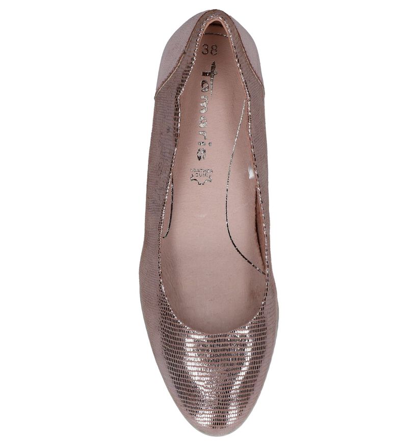 Tamaris Metallic Roze Pumps met Sleehak in nubuck (244262)