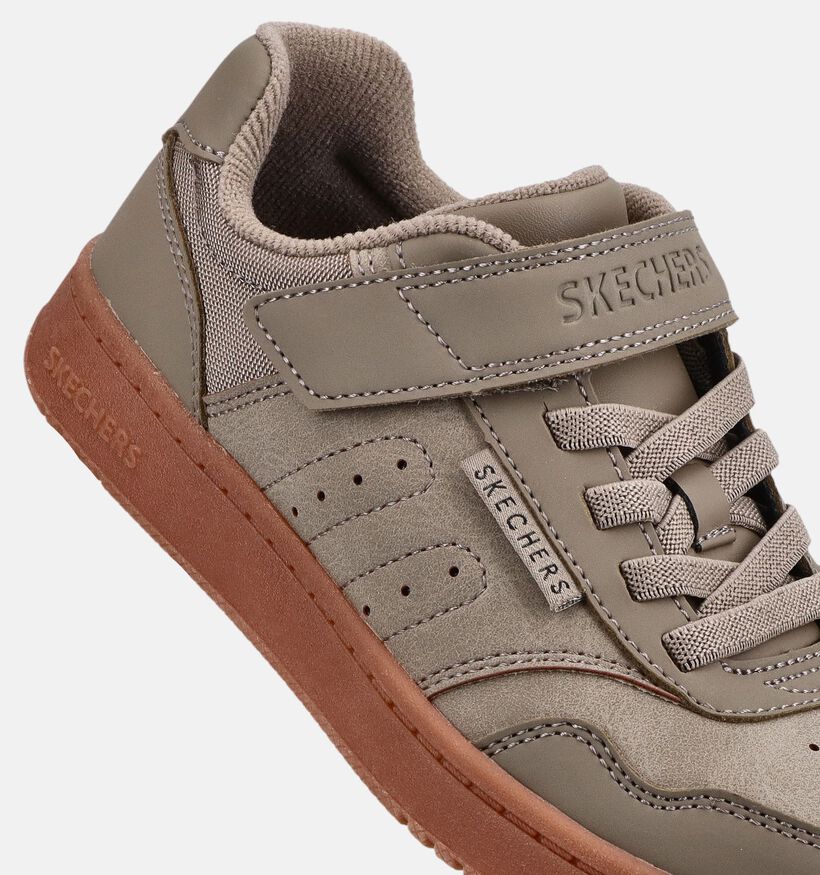 Skechers Quick Street Baskets basses en Taupe pour gar&ccedil;ons (376868)