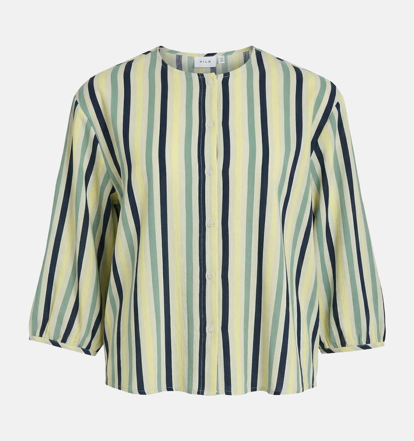 Vila Caligo Gestreepte Blouse Geel/Blauw voor dames (369460)