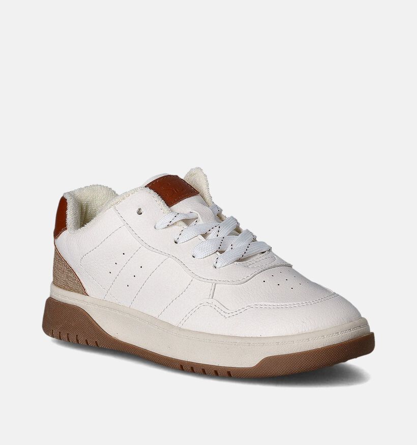 SJ Ecru Veterschoenen voor jongens (354463) - geschikt voor steunzolen
