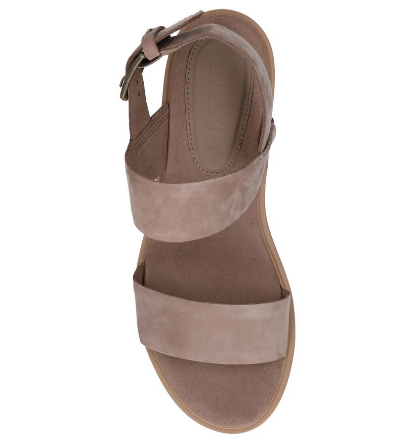 Timberland Sandales à talons en Taupe en nubuck (240538)