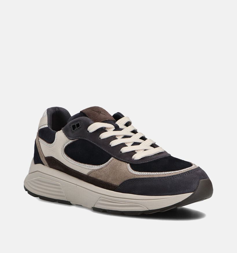 Xsensible Manhattan Chaussures plates en Bleu/Beige pour hommes (363773) - pour semelles orthopédiques
