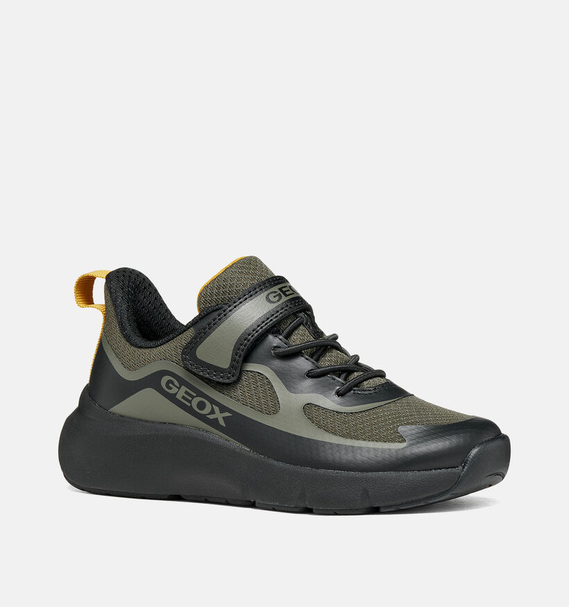 Geox Pro Ran Boy Zwarte/Groene Sneakers voor jongens (376241) - geschikt voor steunzolen