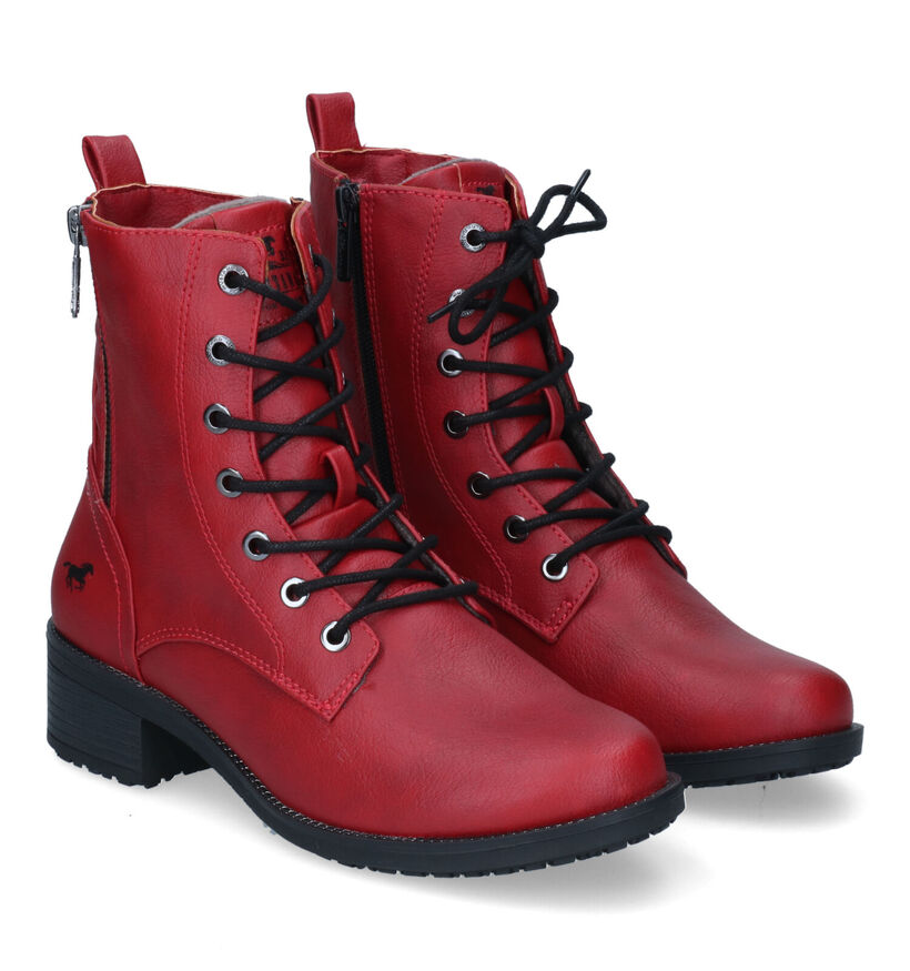 Mustang Boots à lacets en Taupe pour femmes (316062)