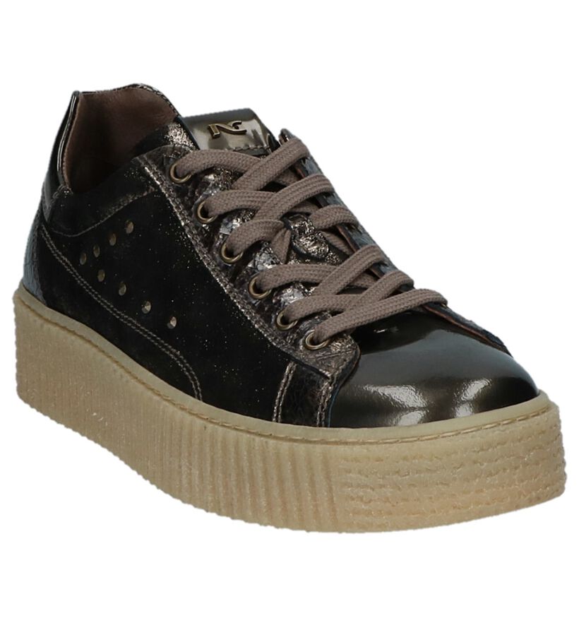 Bronzen Creeper Sneakers NeroGiardini in lakleer (226549)