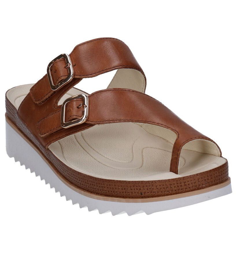 Gabor Best Fitting Cognac Teenslippers in leer (287968)