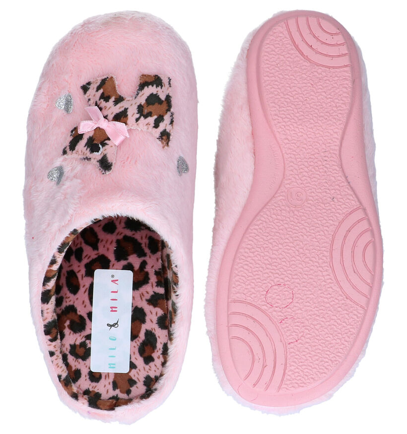 Milo & Mila Roze Pantoffels in stof (278459)