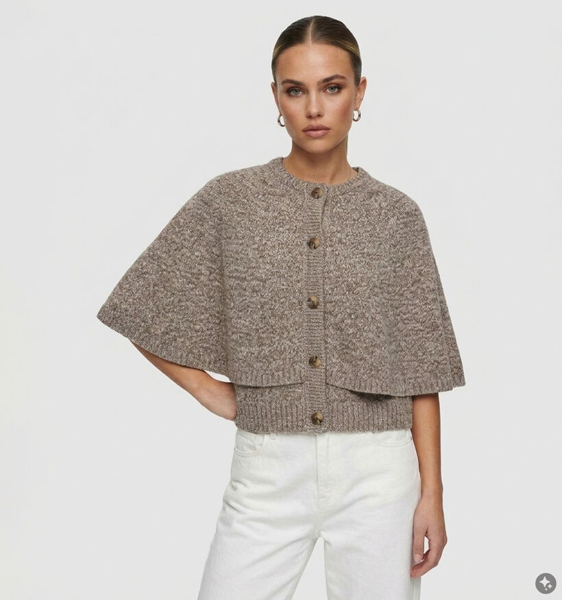 Vero Moda Faith Melange Bruine Cape Cardigan voor dames (379676)
